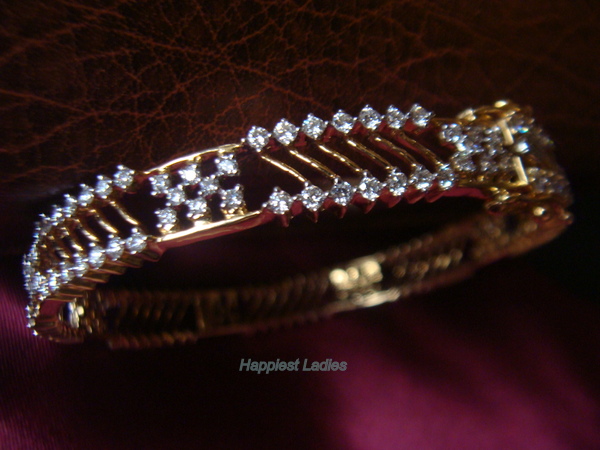 Designer Diamond Bangle from Abharan Jewelers Happiest Ladies